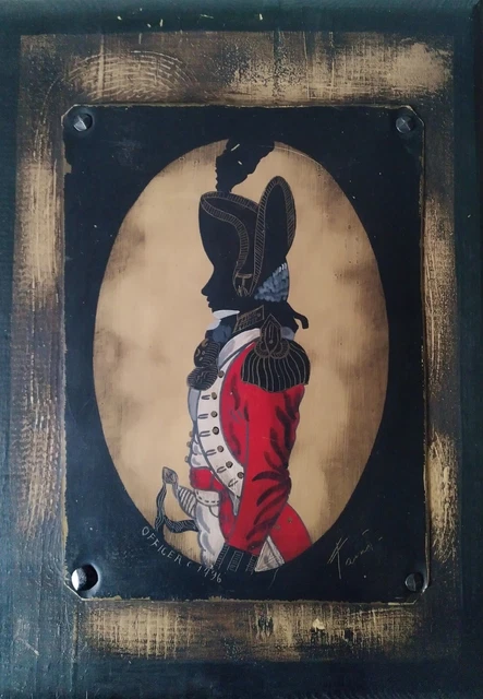 Bild Officer C 1796 Messing auf Holzplatte 30 x 22 cm