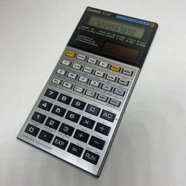 CASIO FX61F ELECTRIC Formula A27 Calculator Solar Battery w/Case Japan