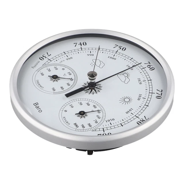 Baromètre Anéroïde Vintage CM - Fabriqué En France - Avec Horloge