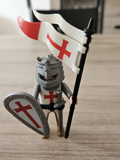 Figurine PLAYMOBIL Custom Chevalier Moyen Âge / Croisé - Pièces Neuves Et D'occasion Remontées