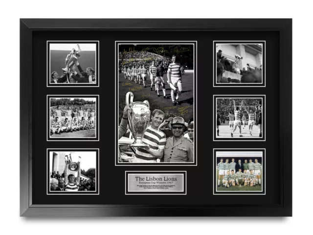 Celtic Lisbon Lions 1967 Signed Large A2 Framed Printed Autograph Gift