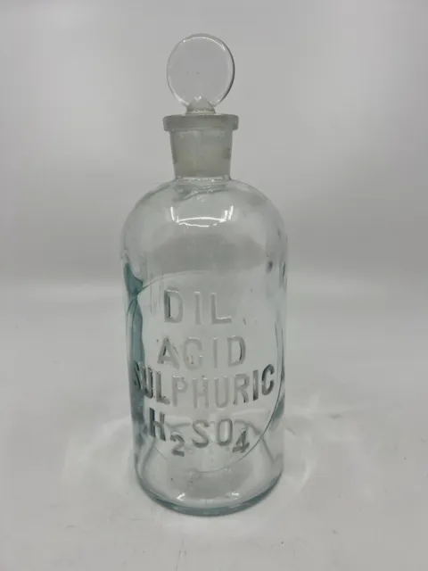 Dil Acid Sulphuric H2So4 Tcw Reagent Bottle Chemistry Pharmacy Apothecary