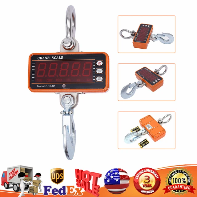 Digital Hanging Scale High Precision Sensor 1000 kg / 2000 lb Heavy Crane Scales