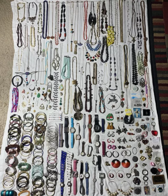 Large vintage to now Junk Drawer jewelry lot Untested, 12.4 Lbs, Over 330 Pieces