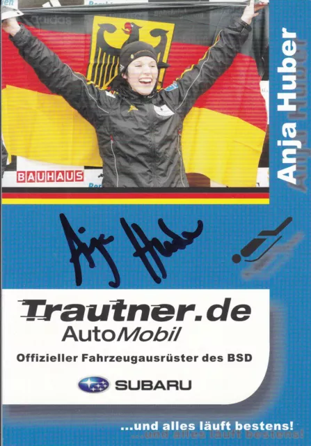 Anja HUBER - Deutschland, Bronze Olympia 2010 Skeleton, Original-Autogramm!