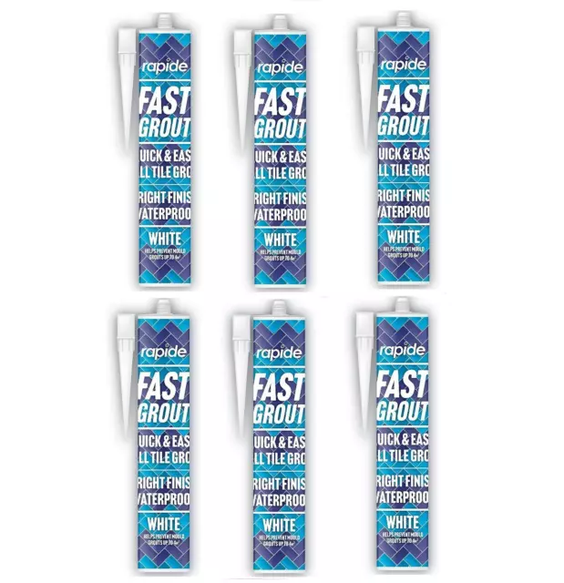 6x White Fast Grout Quick And Easy To Apply Waterproof Interior Tiles Grout260ml