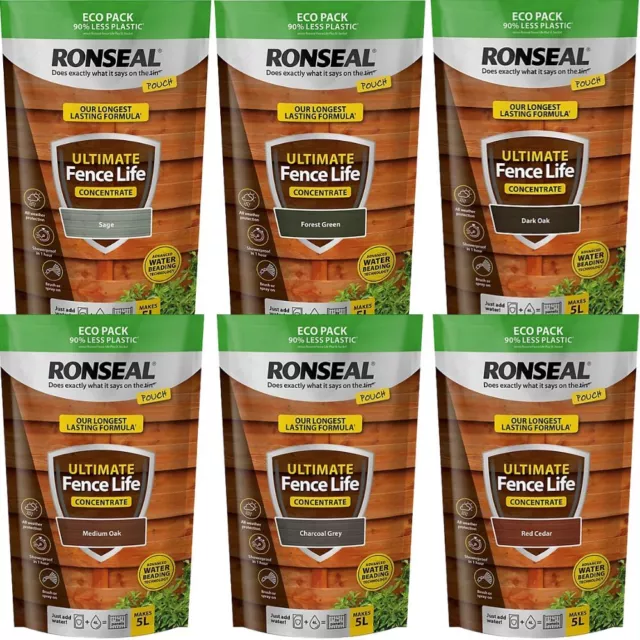 Ronseal Eco Pack Ultimate Fence custodia concentrata a vita produce 950 ml - 5 l