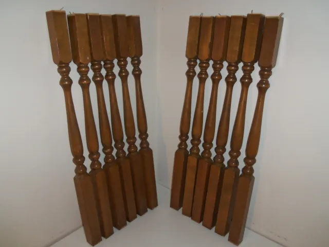 Balaustres de escalera de madera 12 husillos de arce 1 1/2 x 31 1/2"" manchados barnizados
