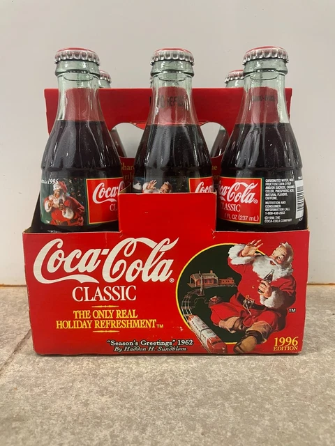 Coca Cola 1996 Bear and Bottle Set Vintage Coke Christmas Lot Rare with Case