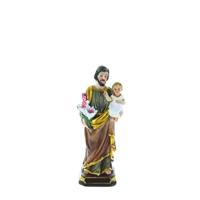 Statue Ancienne Saint Joseph De Sully Et L'Enfant Jésus – Plâtre Original, France