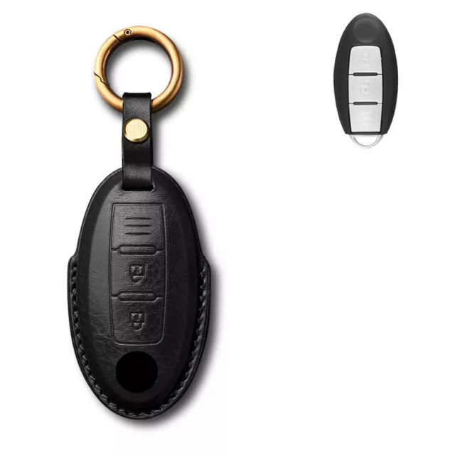 Genuine Leather Car Key Fob Case Cover For Nissan Altima Note For Infiniti Q50 3