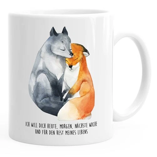 Kaffee-Tasse Ich will dich heute morgen nächste Woche Fuchs Geschenk Liebe