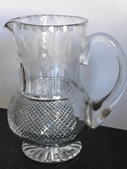 Stunning Edinburgh Crystal Thistle Shaped Jug/Ewer