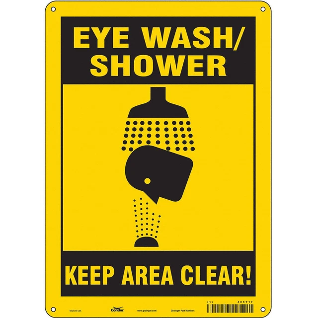 CONDOR 485Y17 Safety Sign,14 in x 10 in,Aluminum