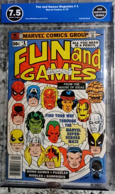 Fun And Games Magazine #1 Egs Graded 7.5 Key Marvel 1979 C.o.a. - Pgx Cgc Cbcs