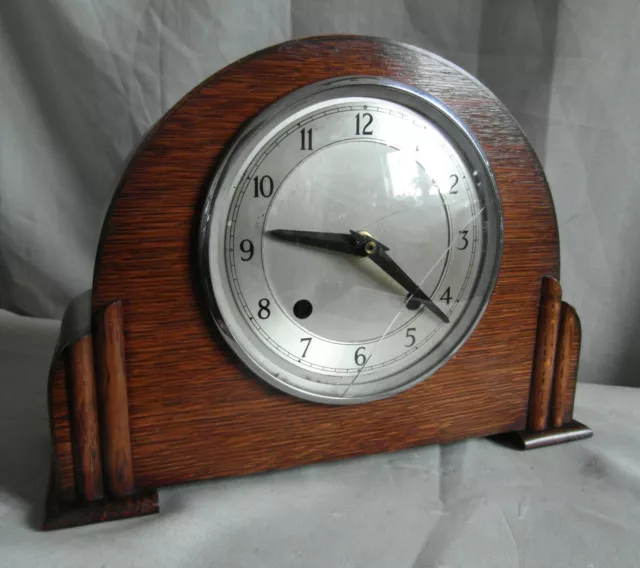 Vintage 1930s Art Deco Garrard Mantel Clock - Converted - Vintage Keinzle Quartz