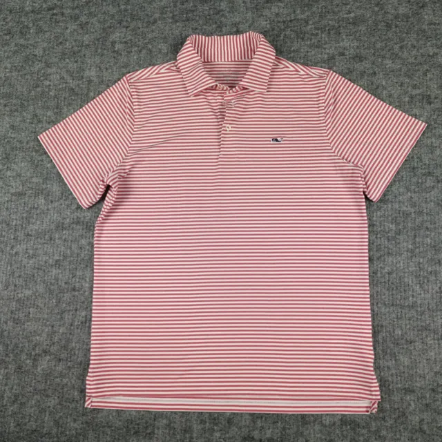 Vineyard Vines Kids Shirt 18/XL Red Bradley Stripe Sankaty Polo Performance Boys