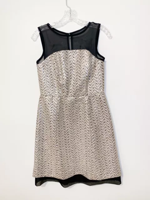 Shoshanna Black and Silver Evening Dress Size 6