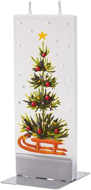 Flatyz Hecha a Mano Mieta Doble Lituana Vela Plana Delgada - Árbol de Navidad en Trineo