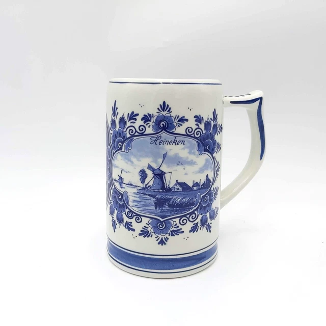 Delft Blue Heineken Stein - Mug - Hand Painted in Holland
