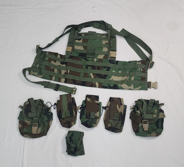 WOODLAND BDU RANGER RACK LOAD BEARING VEST MOLLE PANEL CHEST RIG M81