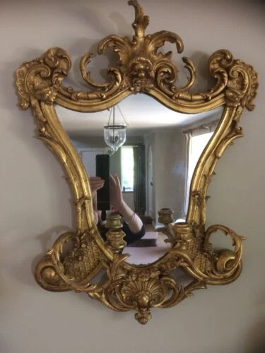 stunning early 19th century gilt wood mirror with candle arm hector finch