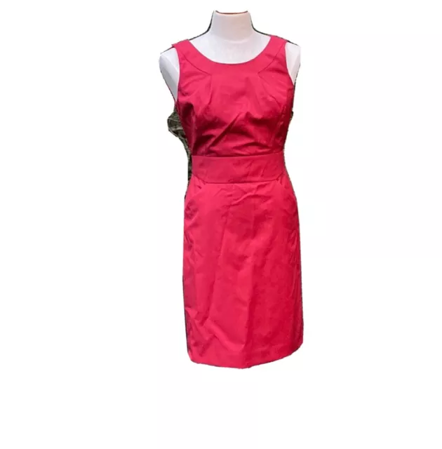 J Crew Womens Sheath Midi Dress Sleeveless Round Neck Back Zip Red Size 12