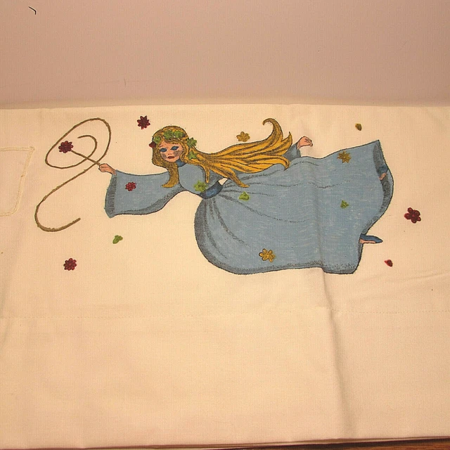 Tooth Fairy Pillow Paiinted Fairy With Pocket For tooth Standard Pillow Size