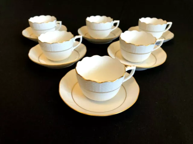 HEREND PORCELAIN GOLD PLATTED MOCHA CUP AND SAUCER (6pcs.) 711/HDE