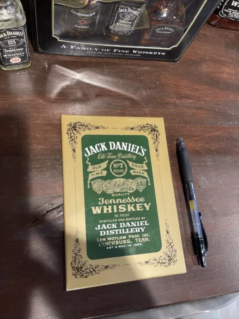 Jack Daniels Tin Sign Flat Like tip tray Green  label 90 Proof Great Shape