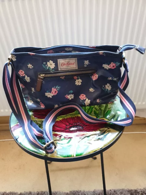 Cath Kidston Blue Floral Oilcloth Cross Body Bag