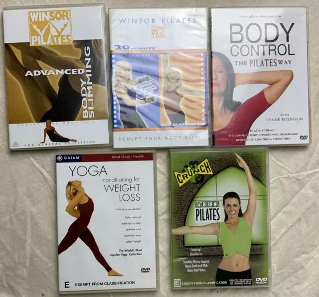 4 Gaiam Pilates workout DVD lot Ana Caban beginning mat Mari Winsor lower  body