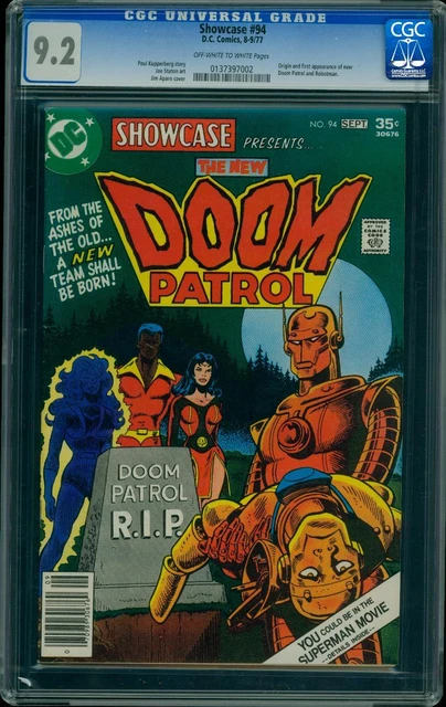 Showcase 94 CGC 9.2 OW/W Bronze Age Key DC Comic 1st Appearance Doom Patrol L@@K