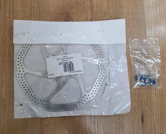 AVID HS1 TITANIUM Rotor (160mm) (257320) 6 Point) & 6 Fixing Bolts NEW ...