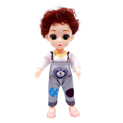 Moda 6" scala 1/12 BJD bambola ragazza con vestiti capelli corti set per bambini