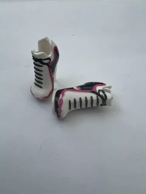 Monster High Draculaura Fearleader Shoe Boots PAIR Pink Black White Cheerleader