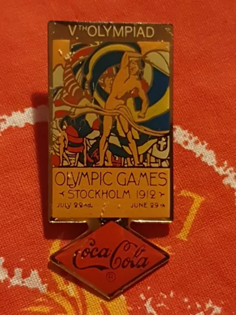 Coca Cola Olympiade Spiele Stockholm 1912 Emaille Pin Abzeichen
