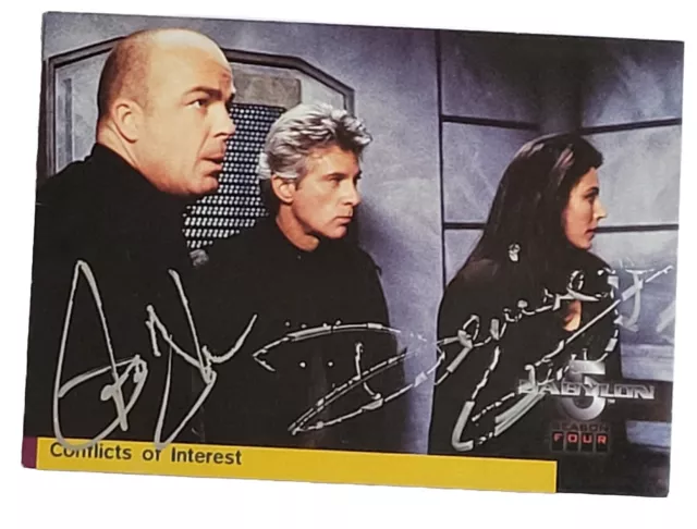 2x Signed 1998 Skybox Card Jerry Doyle & Denise Gentile Babylon 5 Garibaldi