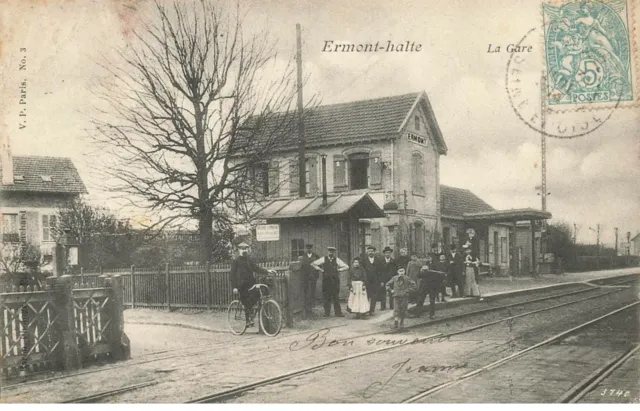 95 Ermont #As29859 Halte La Gare Voie Chemin De Fer Passage A Niveau
