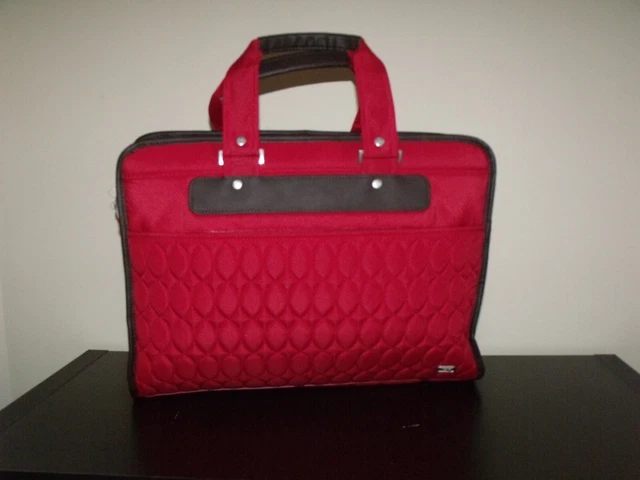 Lug Travel Laptop Bag Crossbody Red Quilted - Canter Collection