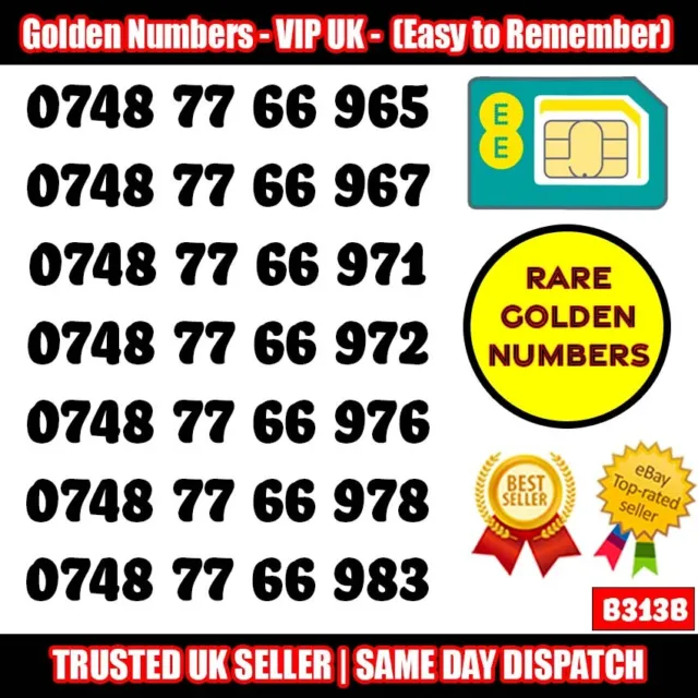 Golden Number VIP UK SIM - LOTTO numeri facili da ricordare e memorizzare - B313B
