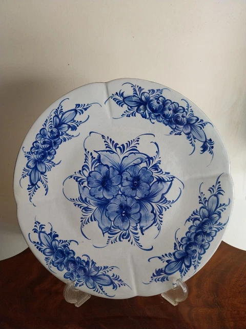 Vintage Mediterranean French Dutch Delft European Blue & White Wall Plate