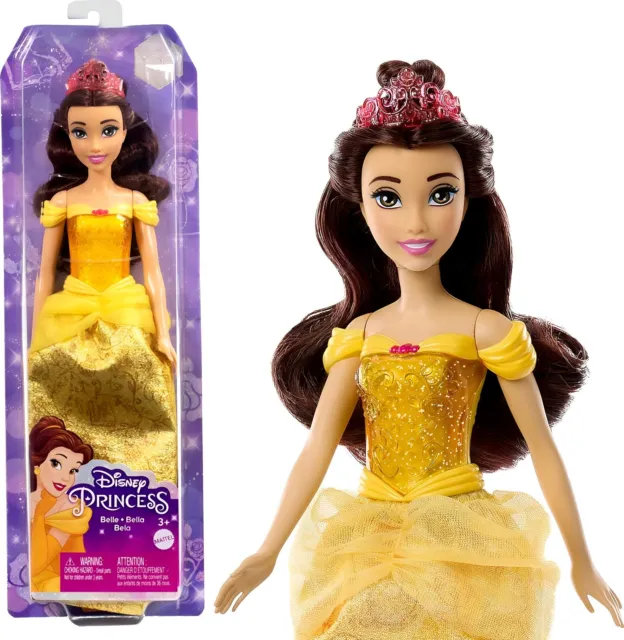 Disney Princess Dolls, Belle Posable Fashion Doll with Sparkling Clothing and Ac