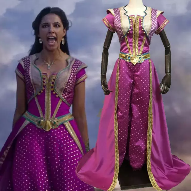 COSTUME JASMINE FILM Aladdin vestito principessa viola carnevale