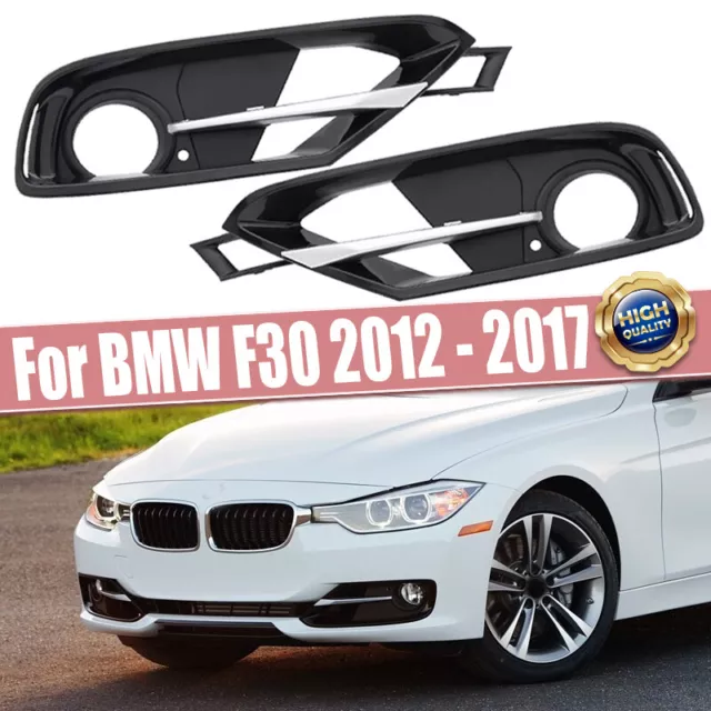 4pcs Front Bumper Fog Light Lamp Grille Covers Trim For BMW 3 Series F30 2012-15