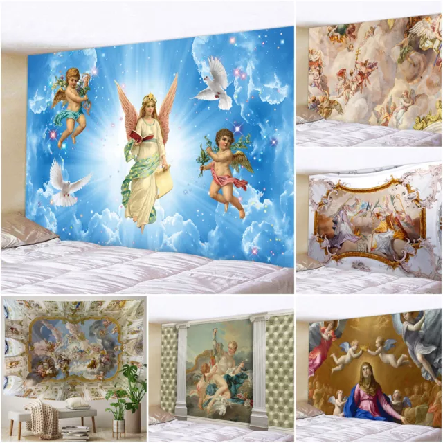 Large Angel Religion Tapestry Wall Hanging Throw Blanket Bedroom Bedspread Decor