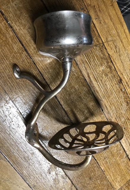Antique Victorian San O La Nickel Plated Solid Brass Soap Dish  Cup Holder