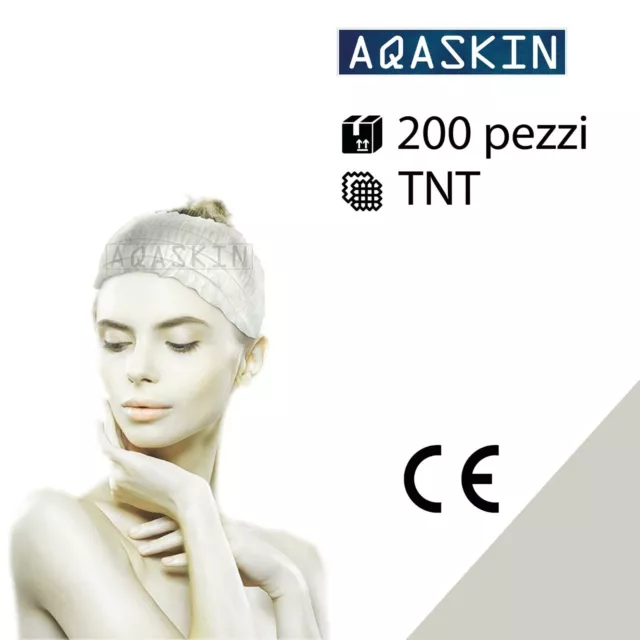 200 pz Fascia per capelli Monouso fasce TNT bianco elastico estetica bellezza