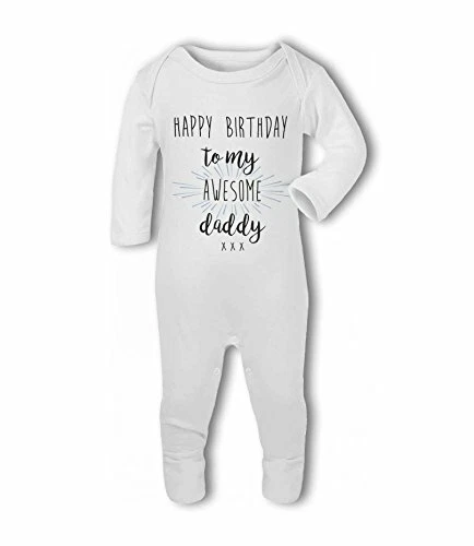 Happy Birthday to my Awesome Daddy - Baby Romper Suit by BWW Print Ltd