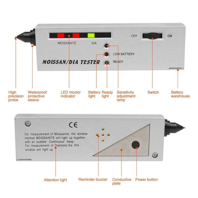 4pcs / Set Moissan Tester Casa Alto Accuratezza Selettore Argento Gioie Utensili